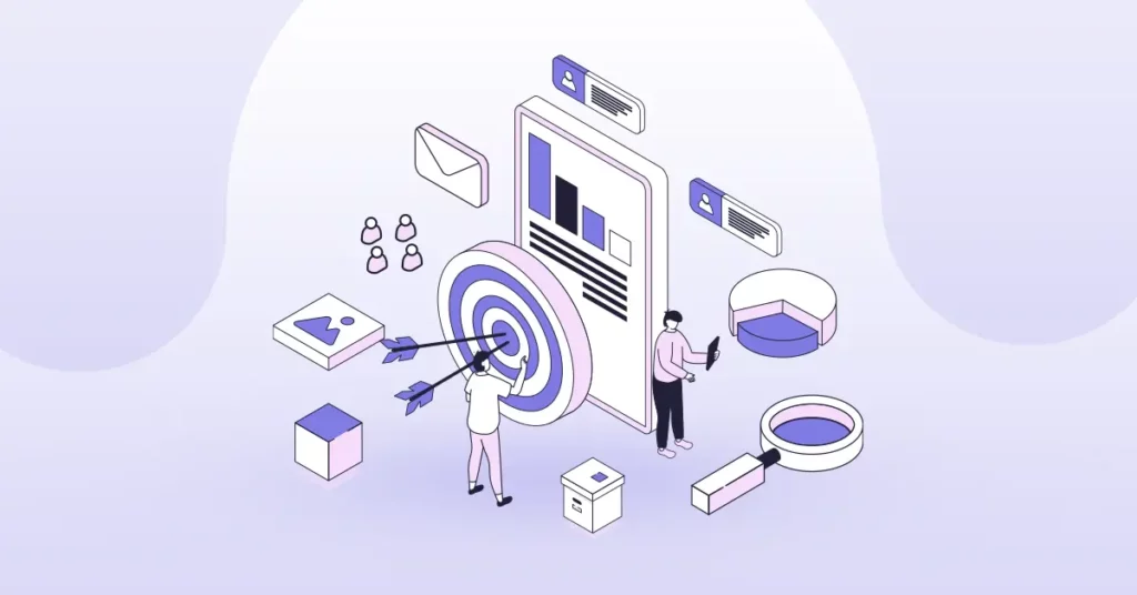Ilustração da otimização detalhada de contas-alvo para alcançar melhores resultados.